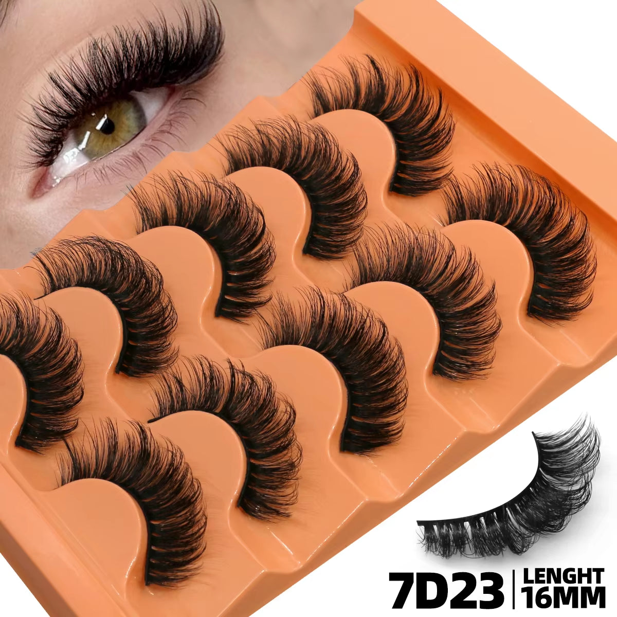 5 Pairs Fluffy Eyelashes 8D Volume False Lashes Russian Strip Lashes Extensions Thick Soft Curly Fake Lashes Makeup