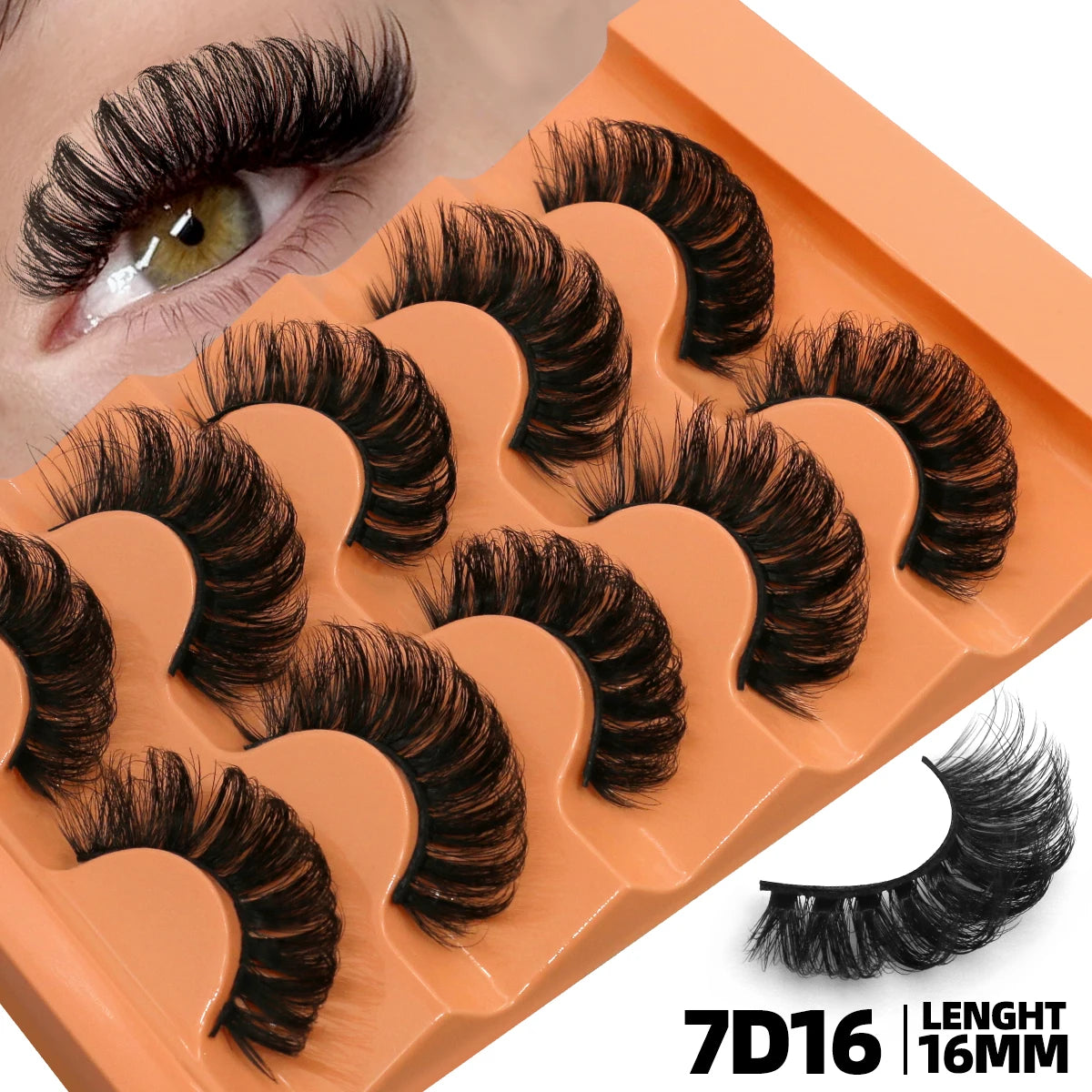 5 Pairs Fluffy Eyelashes 8D Volume False Lashes Russian Strip Lashes Extensions Thick Soft Curly Fake Lashes Makeup