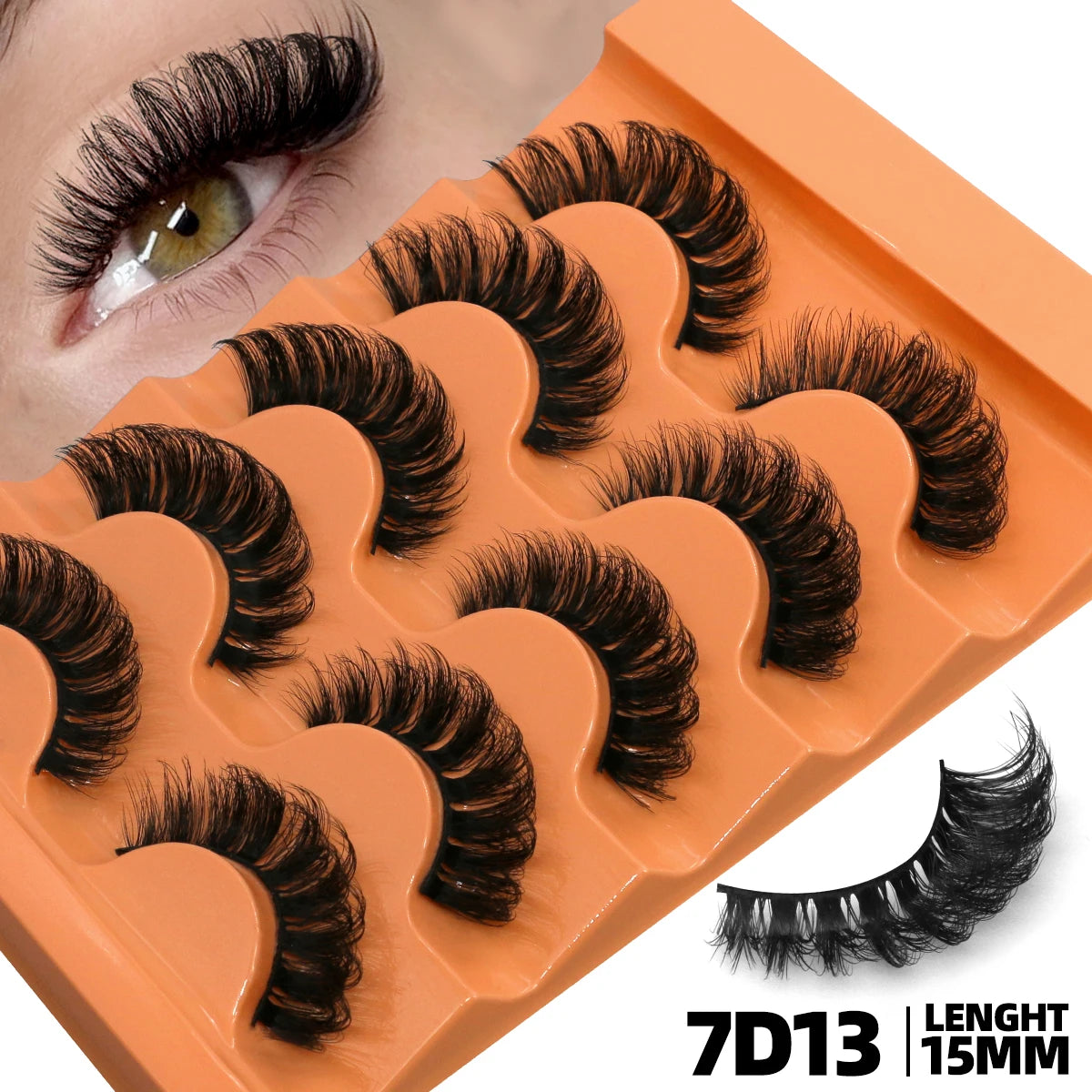 5 Pairs Fluffy Eyelashes 8D Volume False Lashes Russian Strip Lashes Extensions Thick Soft Curly Fake Lashes Makeup